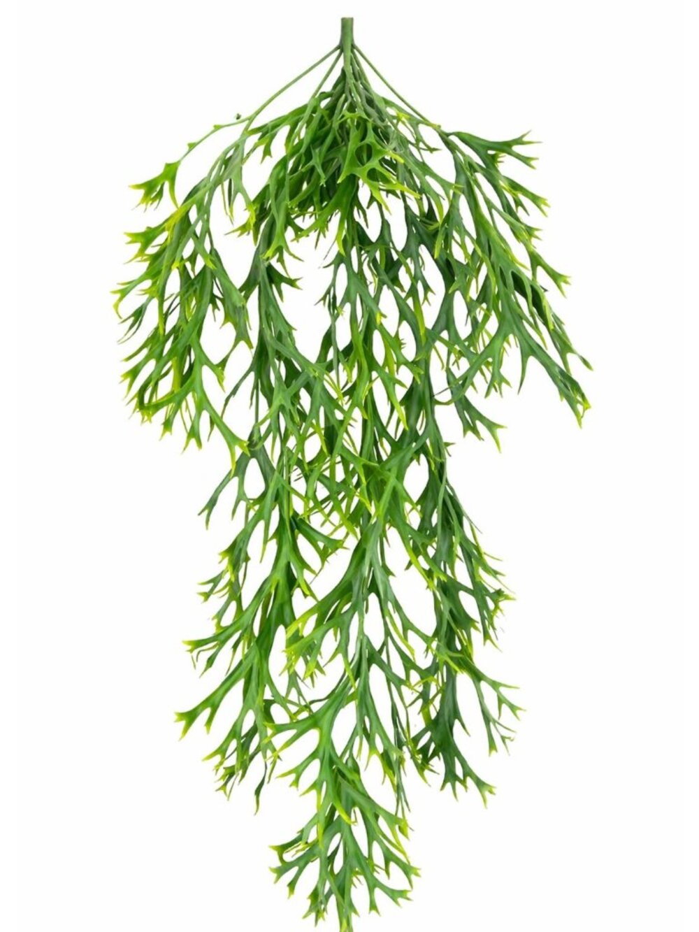 Artificial Hanging Fern Long Faux Staghorn Fern Bright Green Cascading Plant Fau